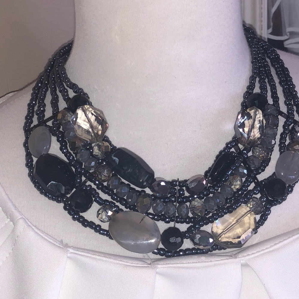 Beaded bib necklace